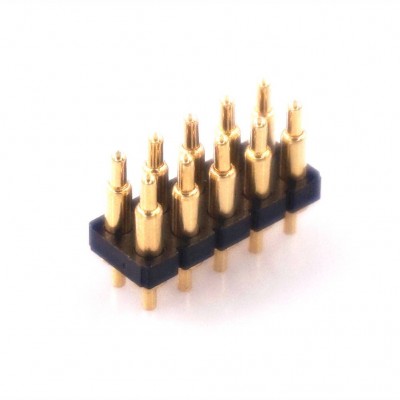 Spring Loaded Pogo Pin Connector 7.0 mm Height 2.54 mm Pitch 10 Position 2x5 Pins double Row Modular Contact Strip 2.54 Grid